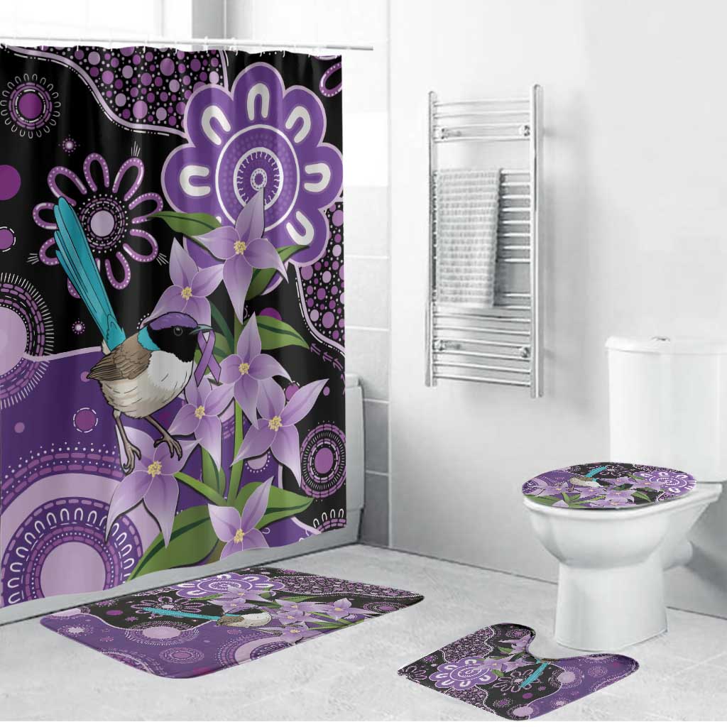 Australia Epilepsy Awareness Bathroom Set Purple-crowned Fairywren Boronia Aboriginal - Aussie Hoodie