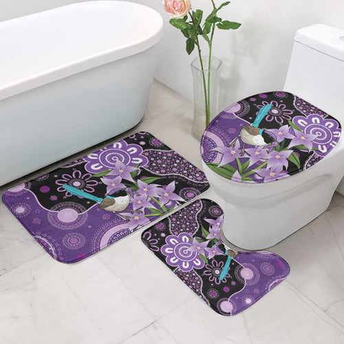 Australia Epilepsy Awareness Bathroom Set Purple-crowned Fairywren Boronia Aboriginal - Aussie Hoodie