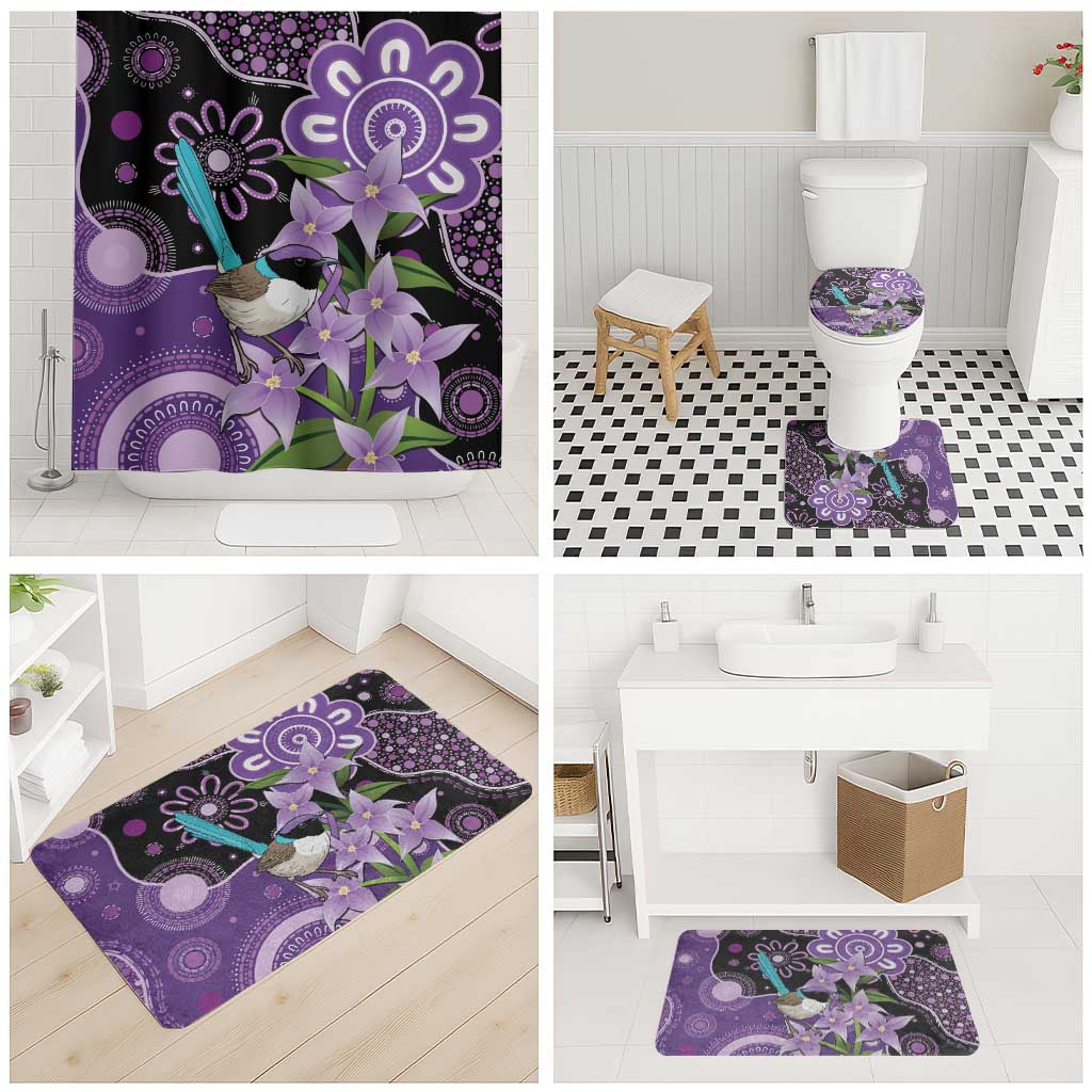 Australia Epilepsy Awareness Bathroom Set Purple-crowned Fairywren Boronia Aboriginal - Aussie Hoodie