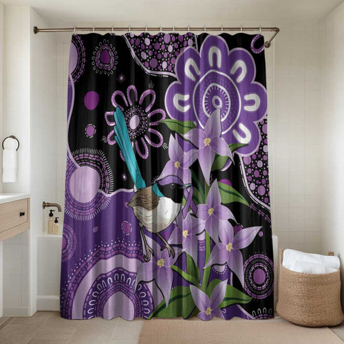 Australia Epilepsy Awareness Bathroom Set Purple-crowned Fairywren Boronia Aboriginal - Aussie Hoodie