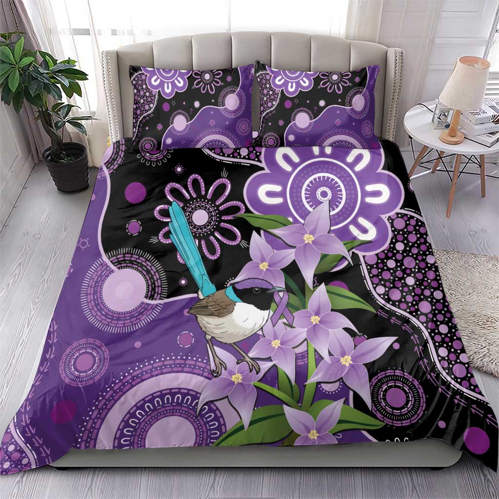 Australia Epilepsy Awareness Bedding Set Purple-crowned Fairywren Boronia Aboriginal - Aussie Hoodie