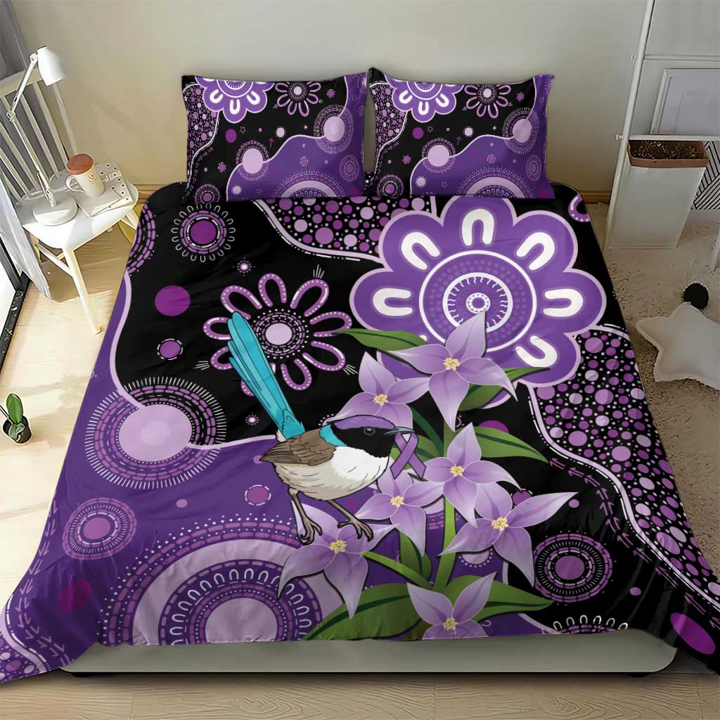 Australia Epilepsy Awareness Bedding Set Purple-crowned Fairywren Boronia Aboriginal - Aussie Hoodie