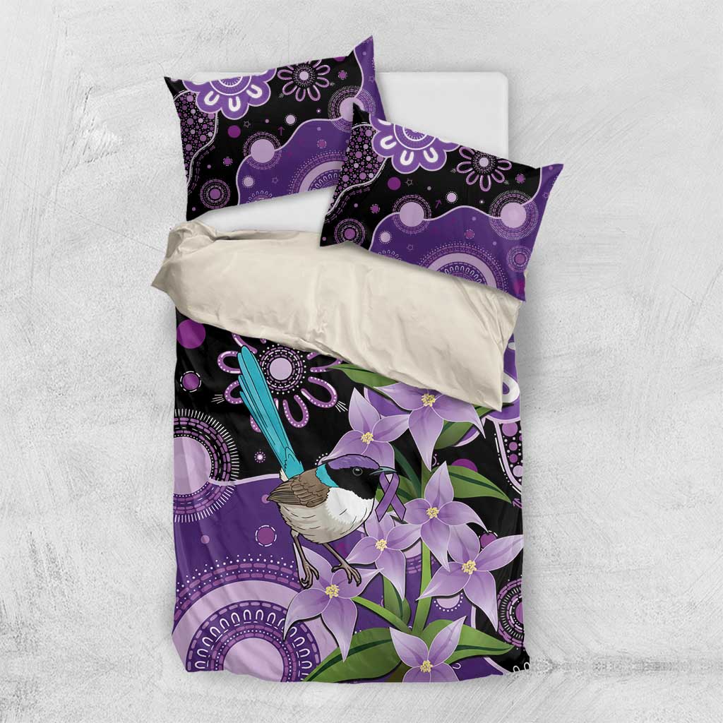 Australia Epilepsy Awareness Bedding Set Purple-crowned Fairywren Boronia Aboriginal - Aussie Hoodie