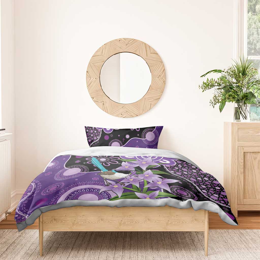 Australia Epilepsy Awareness Bedding Set Purple-crowned Fairywren Boronia Aboriginal - Aussie Hoodie