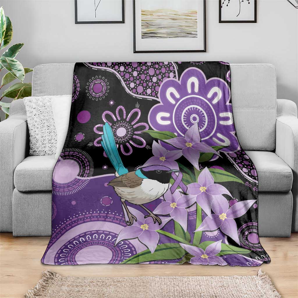 Australia Epilepsy Awareness Blanket Purple-crowned Fairywren Boronia Aboriginal - Aussie Hoodie