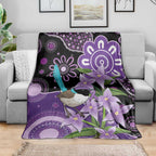 Australia Epilepsy Awareness Blanket Purple-crowned Fairywren Boronia Aboriginal - Aussie Hoodie