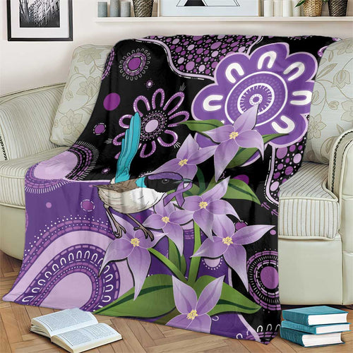 Australia Epilepsy Awareness Blanket Purple-crowned Fairywren Boronia Aboriginal - Aussie Hoodie