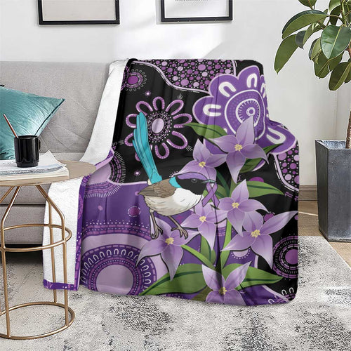 Australia Epilepsy Awareness Blanket Purple-crowned Fairywren Boronia Aboriginal - Aussie Hoodie