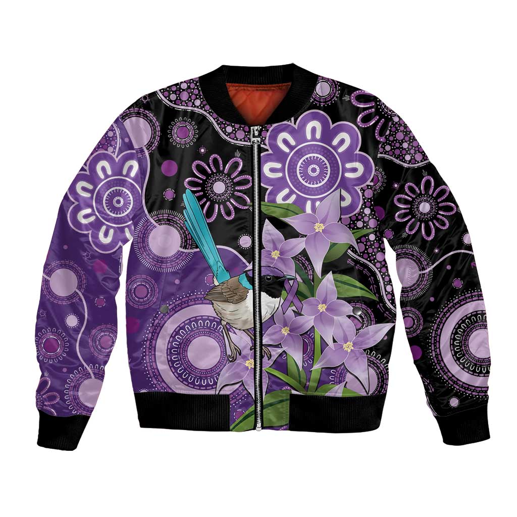 Australia Epilepsy Awareness Bomber Jacket Purple-crowned Fairywren Boronia Aboriginal - Aussie Hoodie