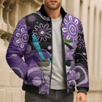 Australia Epilepsy Awareness Bomber Puffer Jacket Purple-crowned Fairywren Boronia Aboriginal - Aussie Hoodie