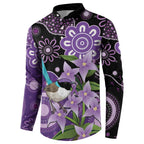 Australia Epilepsy Awareness Button Sweatshirt Purple-crowned Fairywren Boronia Aboriginal - Aussie Hoodie