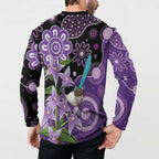 Australia Epilepsy Awareness Button Sweatshirt Purple-crowned Fairywren Boronia Aboriginal - Aussie Hoodie