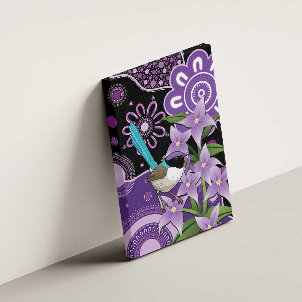 Australia Epilepsy Awareness Canvas Wall Art Purple-crowned Fairywren Boronia Aboriginal - Aussie Hoodie