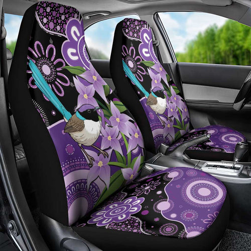 Australia Epilepsy Awareness Car Seat Cover Purple-crowned Fairywren Boronia Aboriginal - Aussie Hoodie