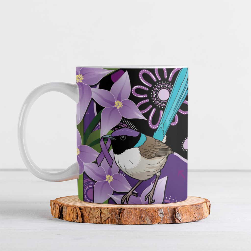 Australia Epilepsy Awareness Ceramic Mug Purple-crowned Fairywren Boronia Aboriginal - Aussie Hoodie