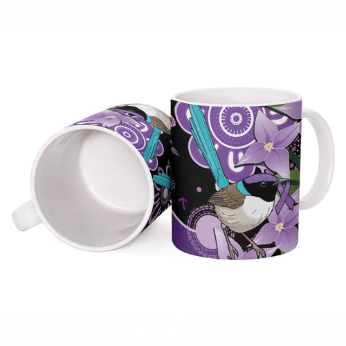 Australia Epilepsy Awareness Ceramic Mug Purple-crowned Fairywren Boronia Aboriginal - Aussie Hoodie