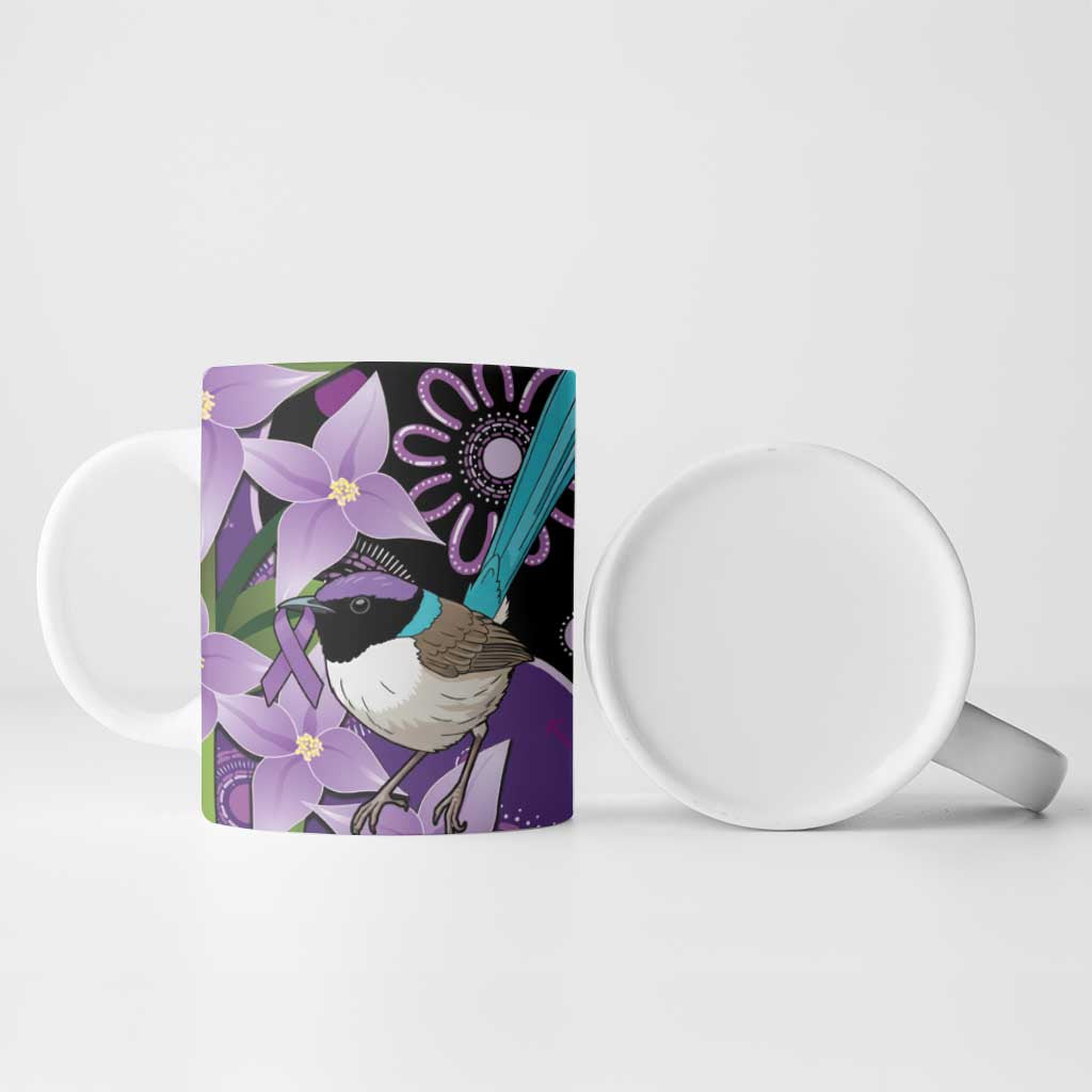 Australia Epilepsy Awareness Ceramic Mug Purple-crowned Fairywren Boronia Aboriginal - Aussie Hoodie