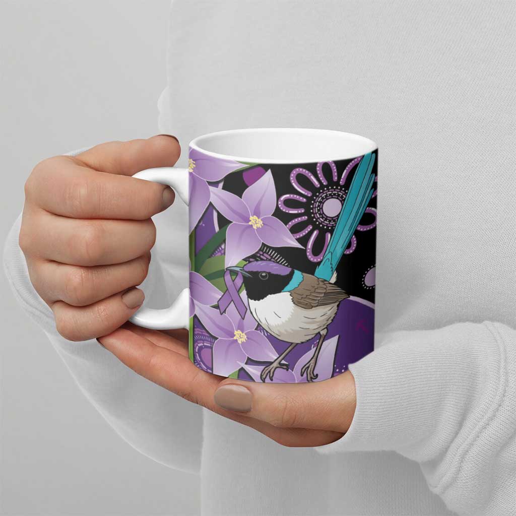 Australia Epilepsy Awareness Ceramic Mug Purple-crowned Fairywren Boronia Aboriginal - Aussie Hoodie