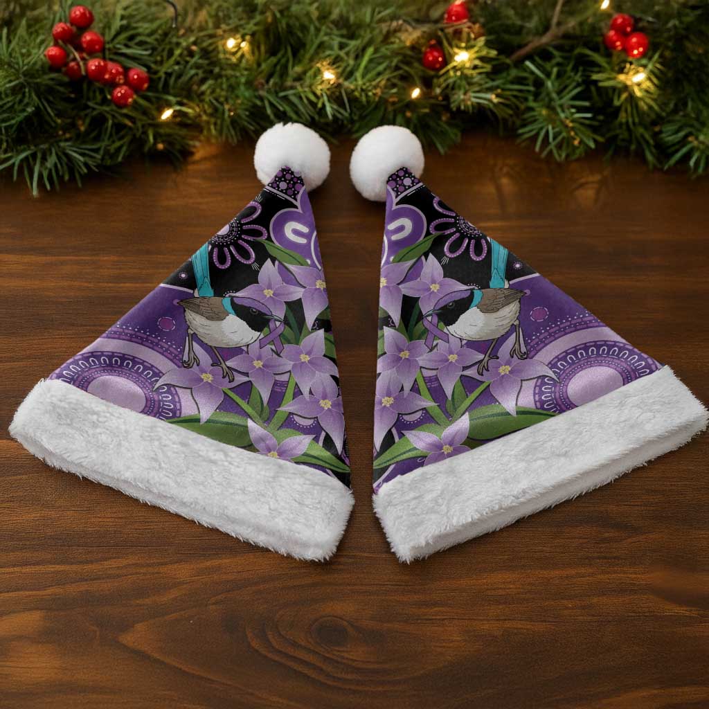 Australia Epilepsy Awareness Christmas Santa Hat Purple-crowned Fairywren Boronia Aboriginal - Aussie Hoodie