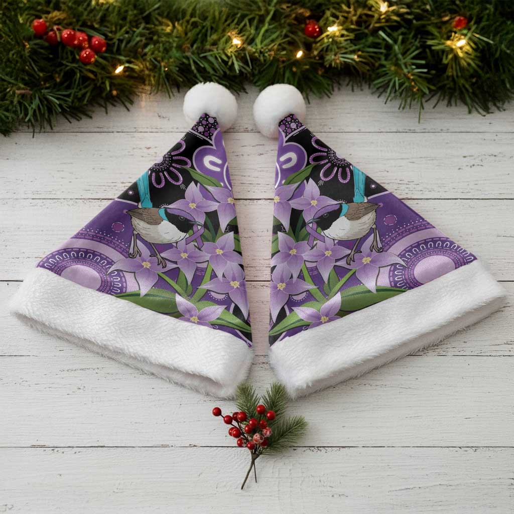 Australia Epilepsy Awareness Christmas Santa Hat Purple-crowned Fairywren Boronia Aboriginal - Aussie Hoodie