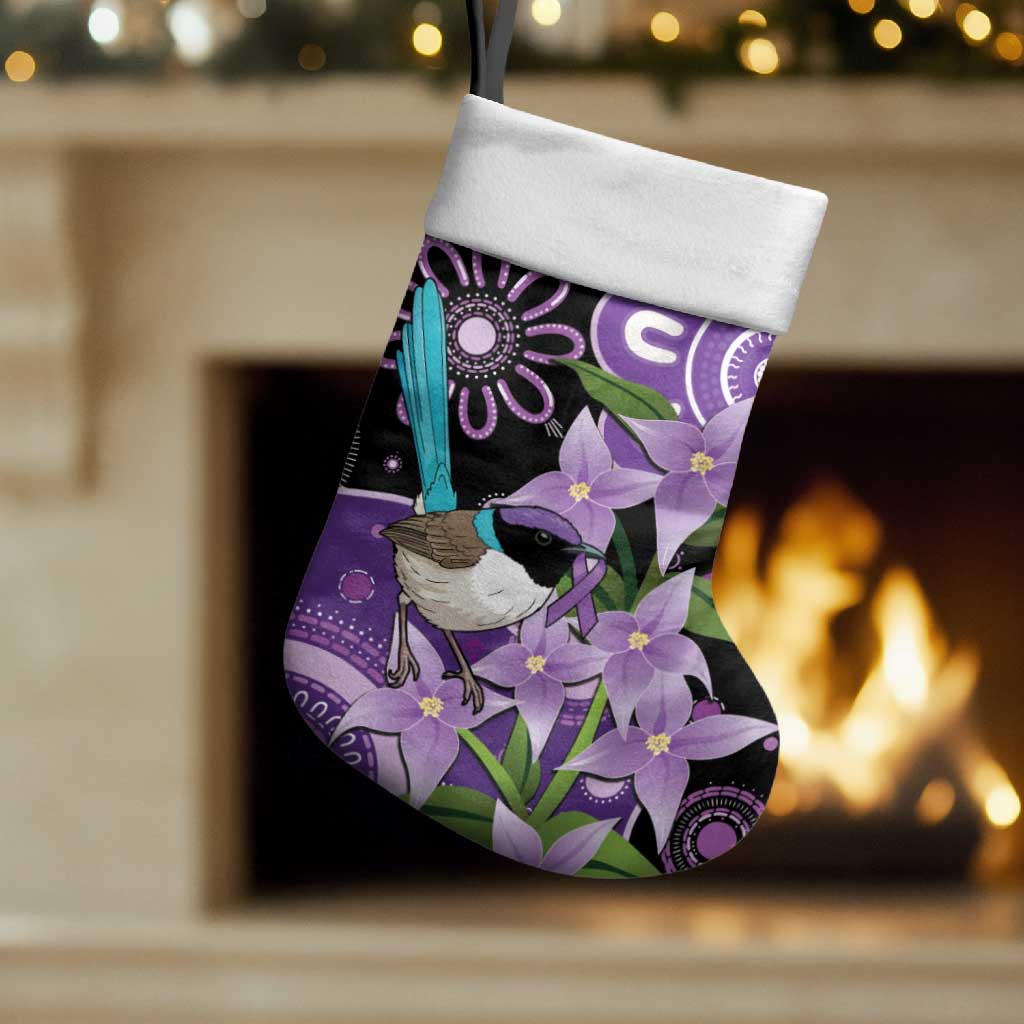 Australia Epilepsy Awareness Christmas Stocking Purple-crowned Fairywren Boronia Aboriginal - Aussie Hoodie