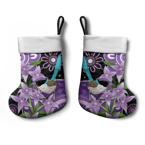 Australia Epilepsy Awareness Christmas Stocking Purple-crowned Fairywren Boronia Aboriginal - Aussie Hoodie