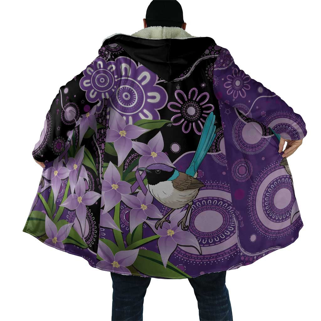 Australia Epilepsy Awareness Cloak Purple-crowned Fairywren Boronia Aboriginal - Aussie Hoodie