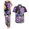 Australia Epilepsy Awareness Couples Matching Tank Maxi Dress and Hawaiian Shirt Purple-crowned Fairywren Boronia Aboriginal - Aussie Hoodie