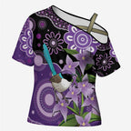 Australia Epilepsy Awareness Cross Shoulder Shirt Purple-crowned Fairywren Boronia Aboriginal - Aussie Hoodie