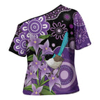 Australia Epilepsy Awareness Cross Shoulder Shirt Purple-crowned Fairywren Boronia Aboriginal - Aussie Hoodie
