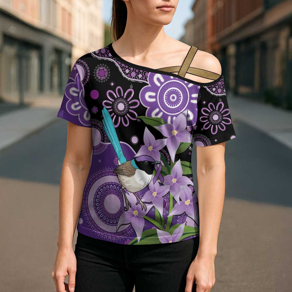 Australia Epilepsy Awareness Cross Shoulder Shirt Purple-crowned Fairywren Boronia Aboriginal - Aussie Hoodie