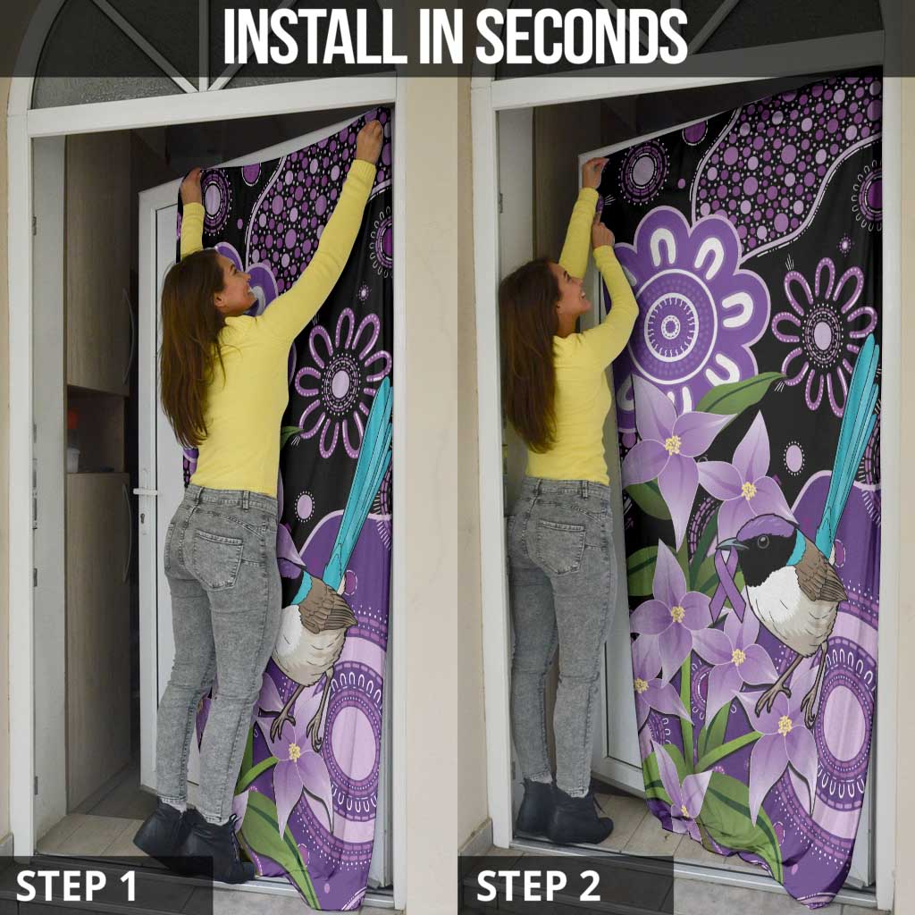 Australia Epilepsy Awareness Door Cover Purple-crowned Fairywren Boronia Aboriginal - Aussie Hoodie