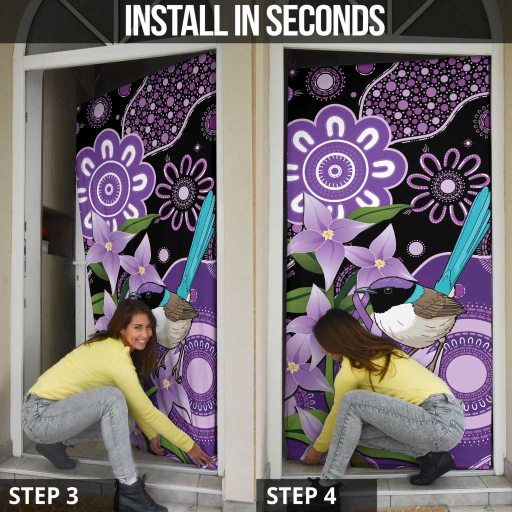 Australia Epilepsy Awareness Door Cover Purple-crowned Fairywren Boronia Aboriginal - Aussie Hoodie