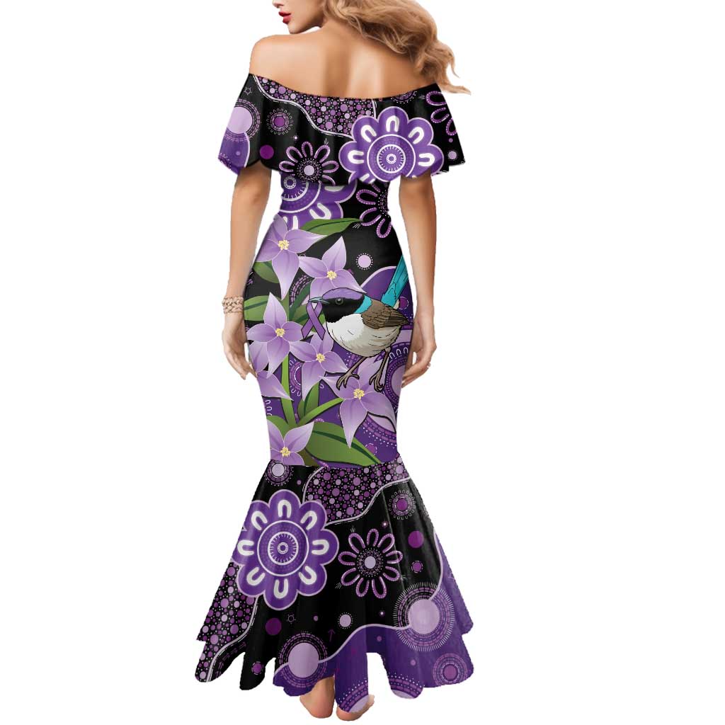 Australia Epilepsy Awareness Family Matching Mermaid Dress and Hawaiian Shirt Purple-crowned Fairywren Boronia Aboriginal - Aussie Hoodie