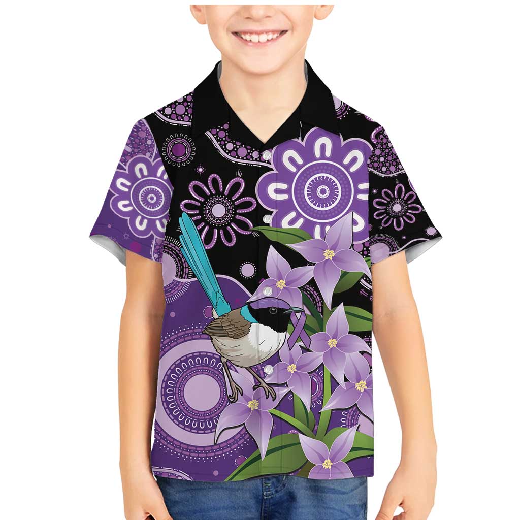 Australia Epilepsy Awareness Family Matching Mermaid Dress and Hawaiian Shirt Purple-crowned Fairywren Boronia Aboriginal - Aussie Hoodie