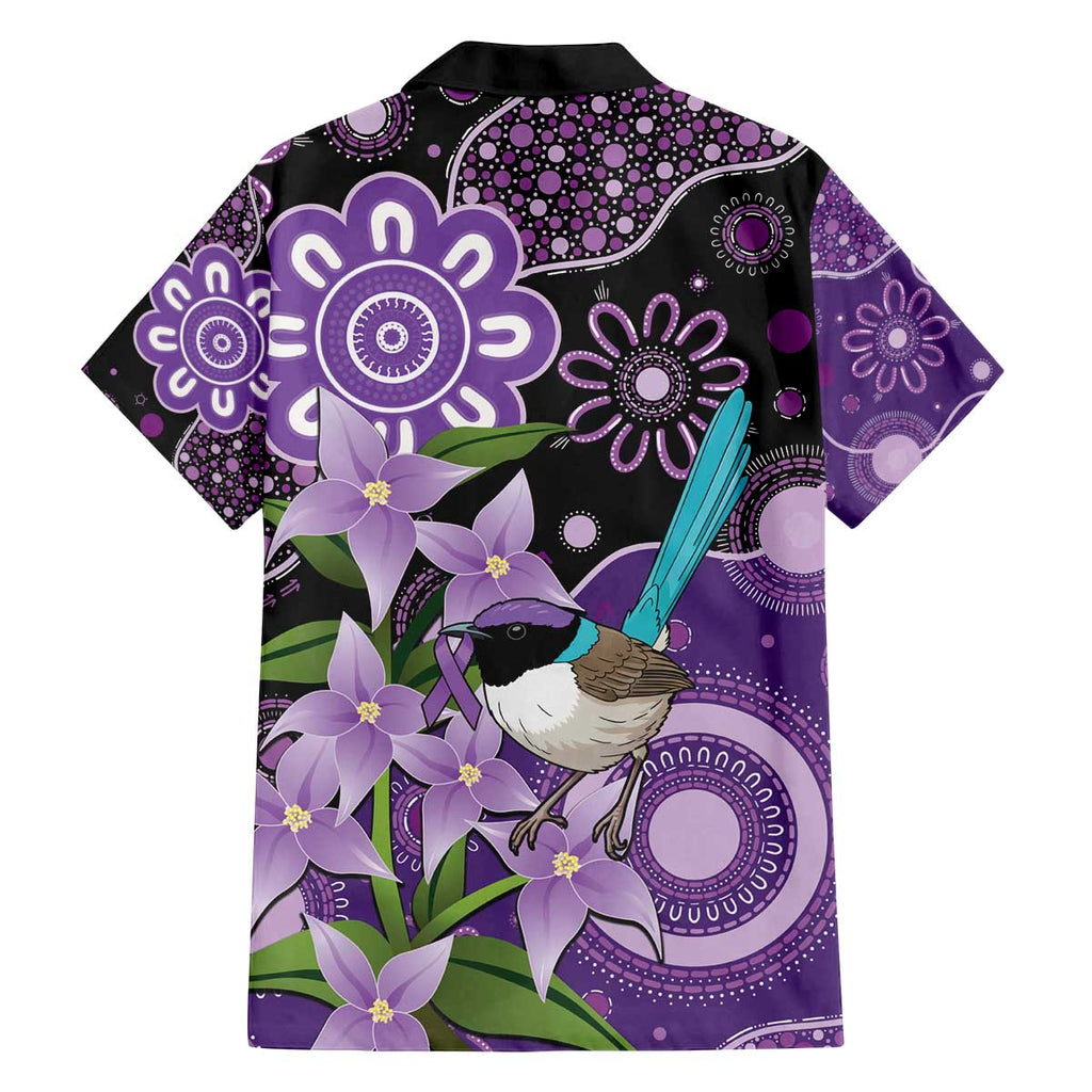 Australia Epilepsy Awareness Family Matching Off The Shoulder Long Sleeve Dress and Hawaiian Shirt Purple-crowned Fairywren Boronia Aboriginal - Aussie Hoodie
