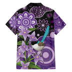 Australia Epilepsy Awareness Family Matching Off The Shoulder Long Sleeve Dress and Hawaiian Shirt Purple-crowned Fairywren Boronia Aboriginal - Aussie Hoodie