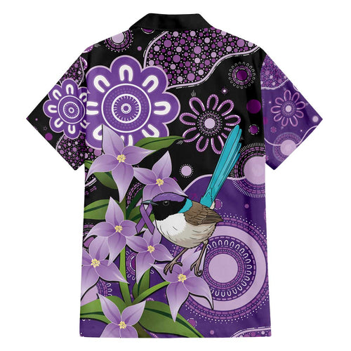 Australia Epilepsy Awareness Family Matching Off The Shoulder Long Sleeve Dress and Hawaiian Shirt Purple-crowned Fairywren Boronia Aboriginal - Aussie Hoodie