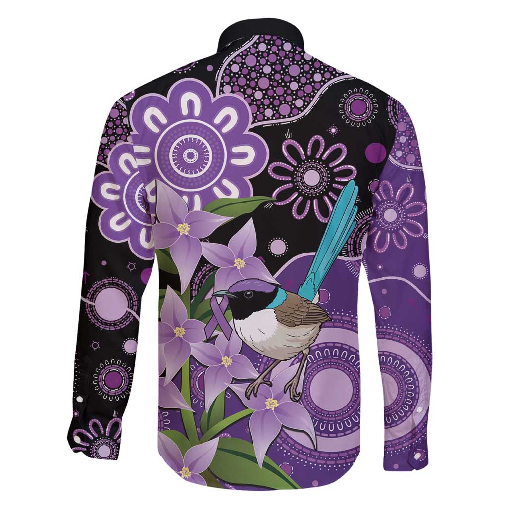 Australia Epilepsy Awareness Family Matching Off Shoulder Maxi Dress and Hawaiian Shirt Purple-crowned Fairywren Boronia Aboriginal - Aussie Hoodie