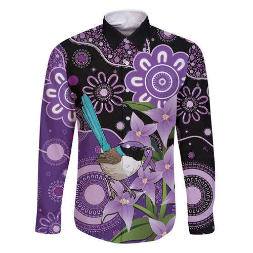Australia Epilepsy Awareness Family Matching Off Shoulder Short Dress and Hawaiian Shirt Purple-crowned Fairywren Boronia Aboriginal - Aussie Hoodie