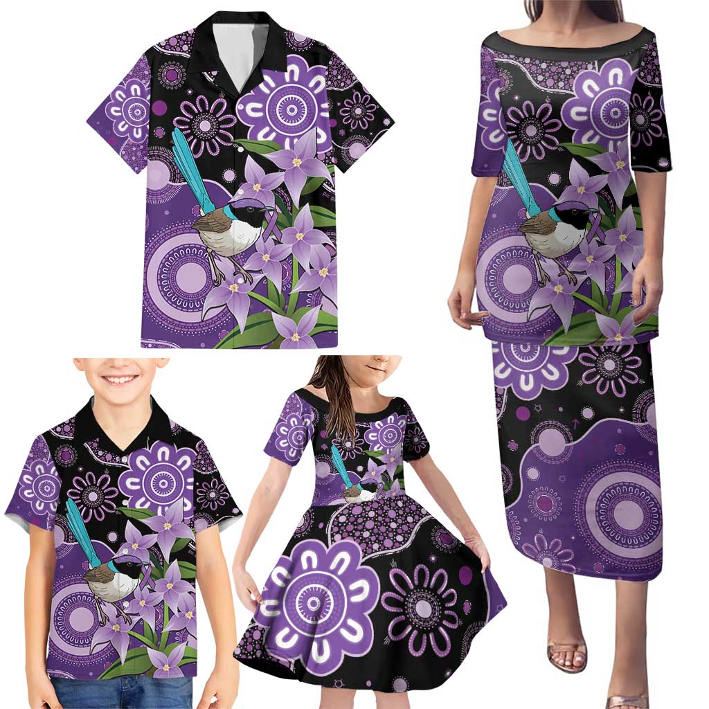 Australia Epilepsy Awareness Family Matching Puletasi and Hawaiian Shirt Purple-crowned Fairywren Boronia Aboriginal - Aussie Hoodie