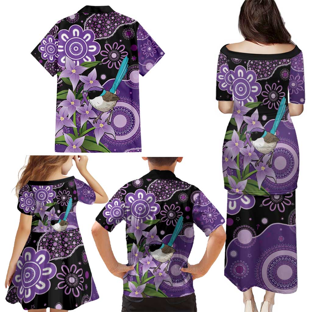 Australia Epilepsy Awareness Family Matching Puletasi and Hawaiian Shirt Purple-crowned Fairywren Boronia Aboriginal - Aussie Hoodie
