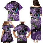 Australia Epilepsy Awareness Family Matching Puletasi and Hawaiian Shirt Purple-crowned Fairywren Boronia Aboriginal - Aussie Hoodie