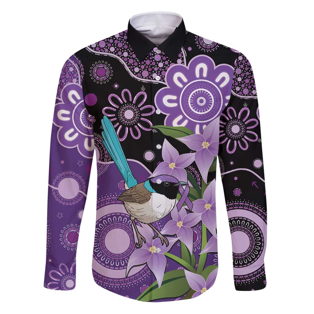 Australia Epilepsy Awareness Family Matching Puletasi and Hawaiian Shirt Purple-crowned Fairywren Boronia Aboriginal - Aussie Hoodie