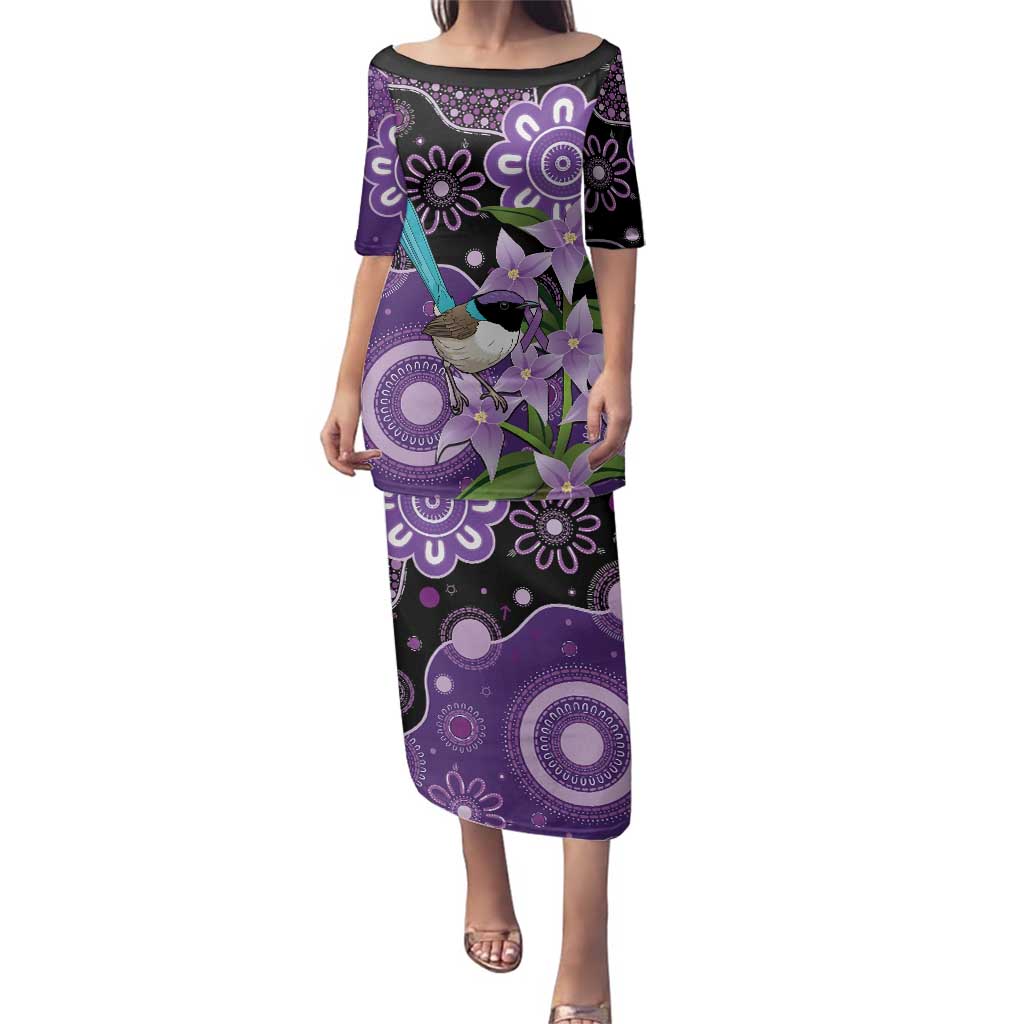 Australia Epilepsy Awareness Family Matching Puletasi and Hawaiian Shirt Purple-crowned Fairywren Boronia Aboriginal - Aussie Hoodie