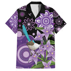 Australia Epilepsy Awareness Family Matching Short Sleeve Bodycon Dress and Hawaiian Shirt Purple-crowned Fairywren Boronia Aboriginal - Aussie Hoodie