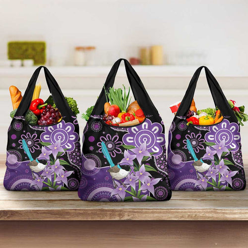 Australia Epilepsy Awareness Grocery Bag Purple-crowned Fairywren Boronia Aboriginal - Aussie Hoodie