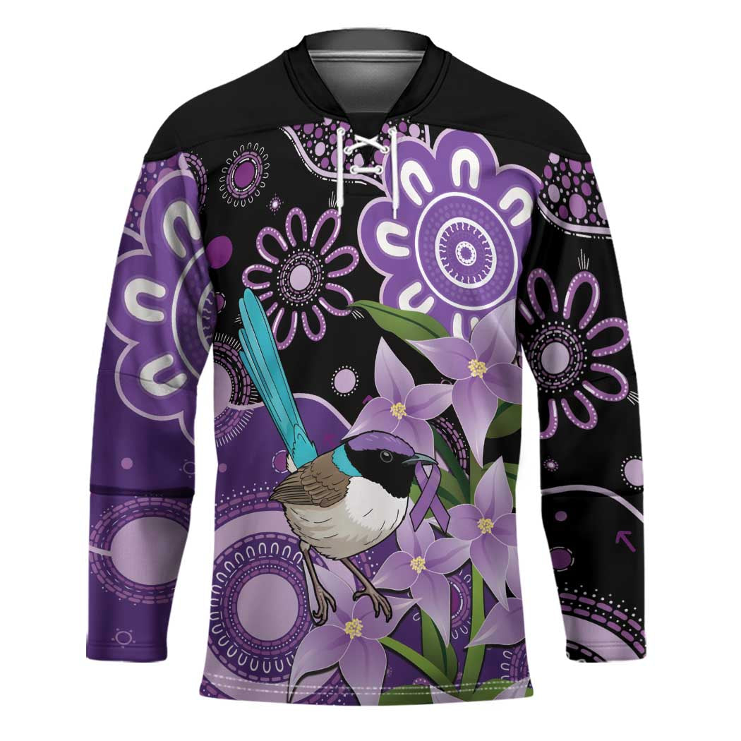 Australia Epilepsy Awareness Hockey Jersey Purple-crowned Fairywren Boronia Aboriginal - Aussie Hoodie