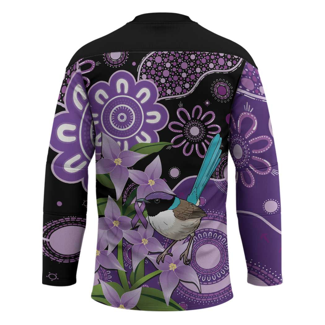 Australia Epilepsy Awareness Hockey Jersey Purple-crowned Fairywren Boronia Aboriginal - Aussie Hoodie