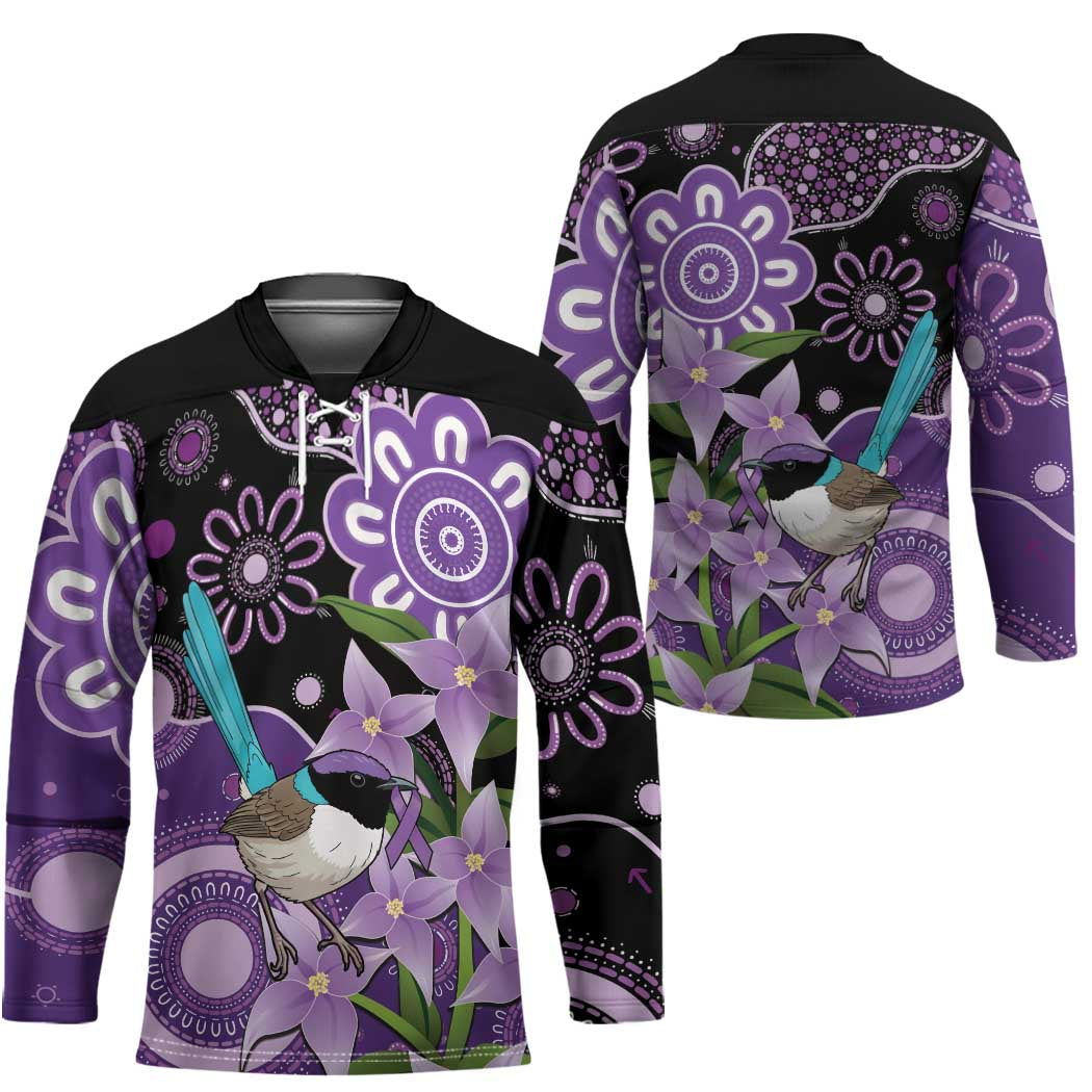 Australia Epilepsy Awareness Hockey Jersey Purple-crowned Fairywren Boronia Aboriginal - Aussie Hoodie